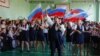 Начало учебного года в одной из школ на территории оккупированной Россией части Донецкой области Украины 2 сентября 2024 года