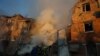 Rescuers work at the site of a building which was hit by a Russian strike, Kyiv, August 28, 2025